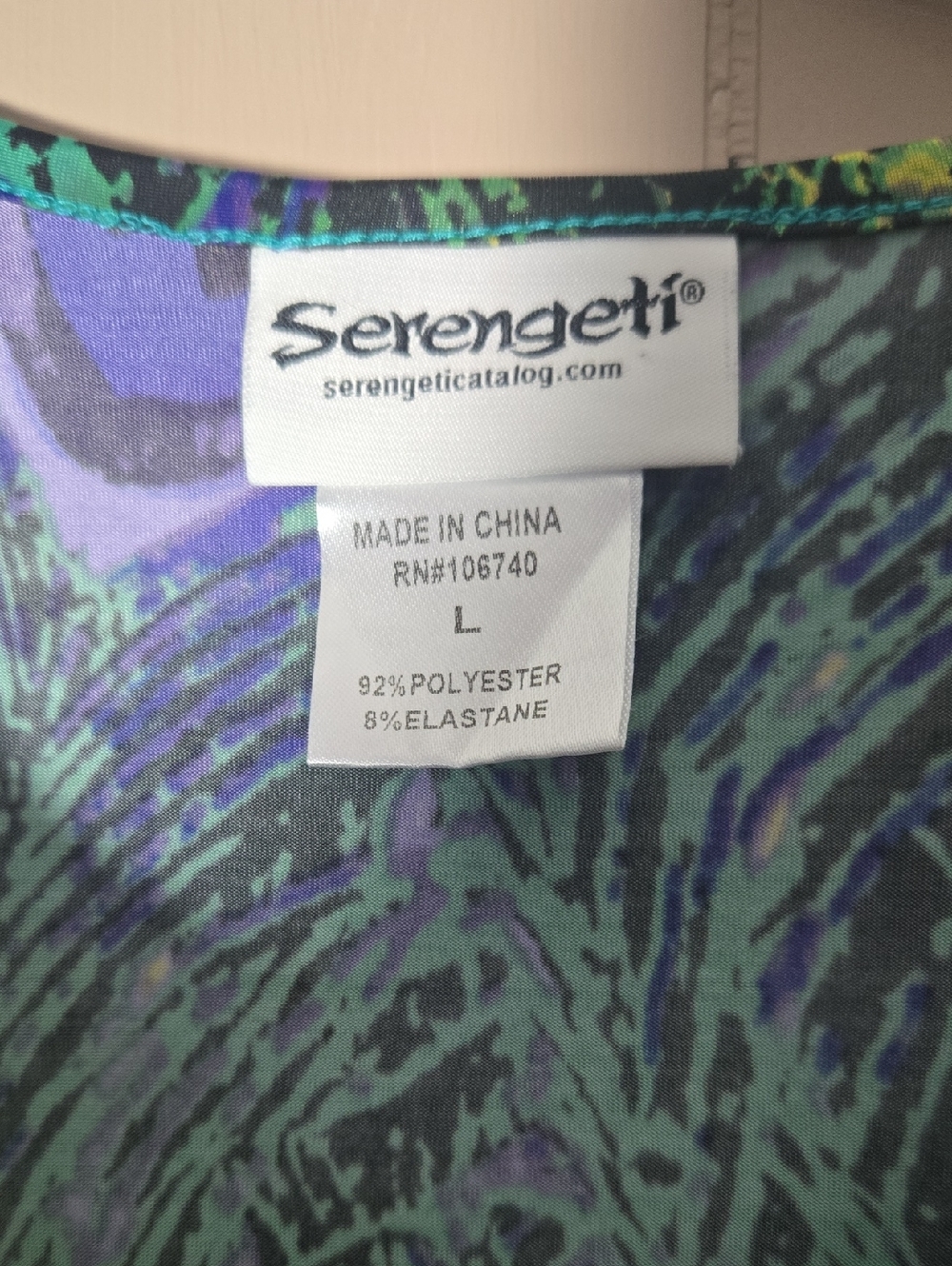 SERENGETI Catalog Exclusive PEACOCK EYE Hi Low Tunic Top Blouse Womens Large - Picture 2 of 4